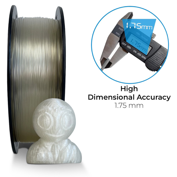 Clear glass color HS PLA filament 1.75mm 1KG for transparent 3D printing results -3D Printer Filament -Robocraze