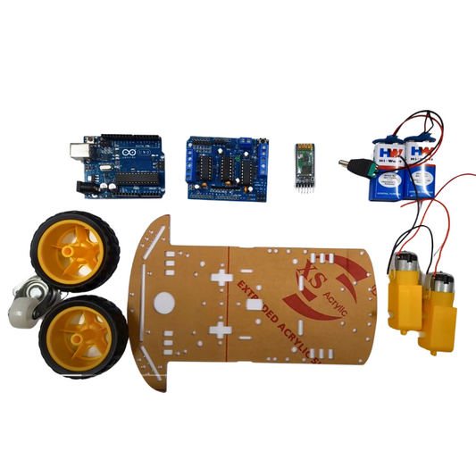 DIY Bluetooth Controlled Car Kit – Arduino Kits to build a Bluetooth car with wireless control. -Robocraze