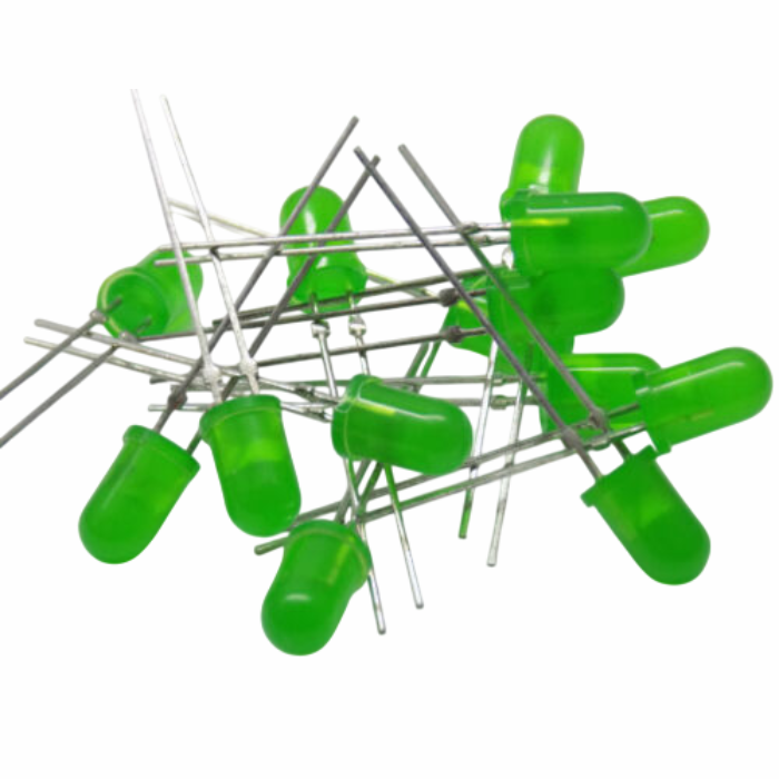 10mm Bright Green LED - 10pcs Pack – LED for electronics & DIY projects - Electronic Components - Robocraze