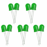 10mm Bright Green LED - 10pcs Pack