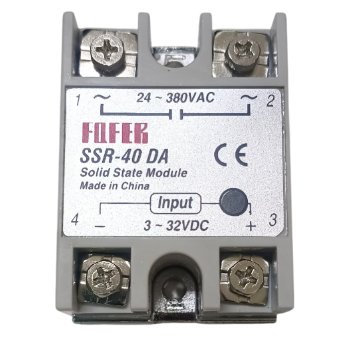 FOFEK 24V-380V 40Amp DA Solid State Relay Module – High-power 40A SSR for AC loads. -Relay Module -Robocraze