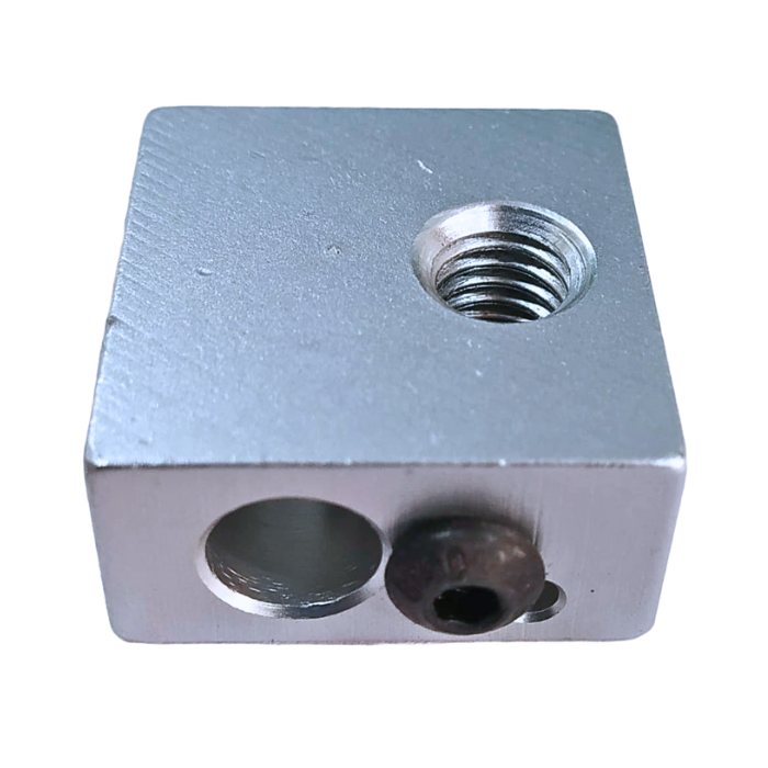Aluminium hot end heating block MK8 for stable filament melting in 3D printers -Robocraze