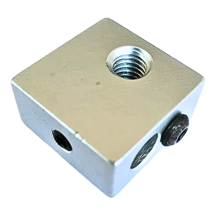 Aluminium hot end heating block MK8 for stable filament melting in 3D printers -Robocraze