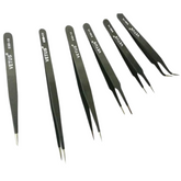 Anti-Static Tweezers 6pcs Set – Electrostatic discharge-safe tweezers – anti-static tweezer set - Hand Tool - Robocraze