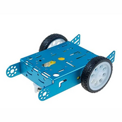 2WD DIY Aluminum Alloy Chassis Kit (Blue) – Sturdy 2-wheel chassis with motor -Robot Wheels and Chassis -Robocraze