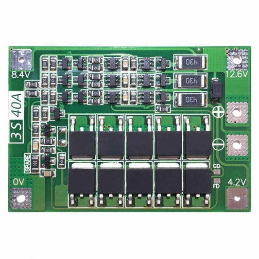3S 40A 11.1V 12.6V Li-ion BMS – 40A BMS with balance function for lithium batteries. -Battery Protection -Robocraze