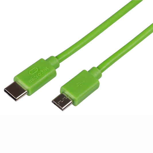 Micro:bit USB-C to Micro USB Cable 0.3m (Green) – 0.3m green USB cable. -Development Board -BBC Micro:Bit -Robocraze