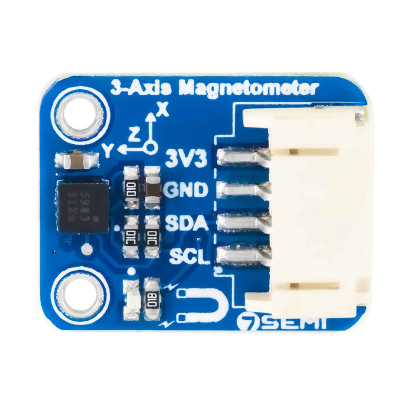7Semi MMC5983MA 3-axis Mini Magnetometer Sensor Breakout Module -Sensors -Magnetic/Vibration Sensors -Robocraze