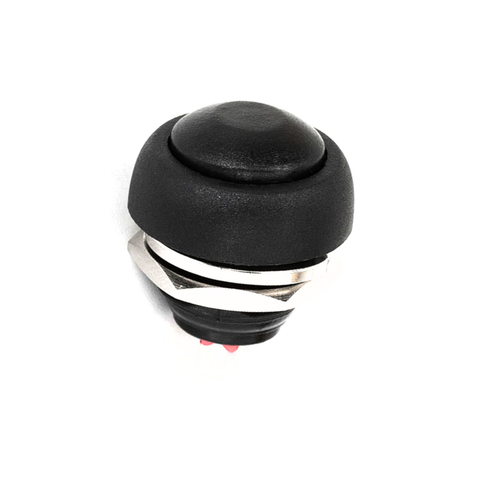 Black R13-507 12mm No Lock Push Button 3A 250V – Compact push button switch - Mini Switch - Robocraze