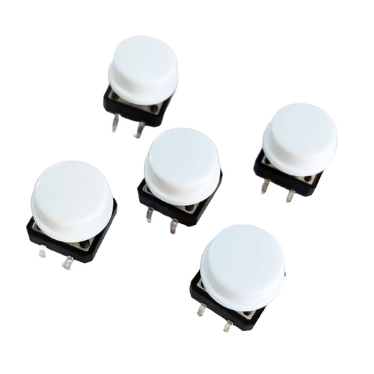 Tactile 4 Pin Push Button Switch - Pack of 5 (12x12x7.3 mm) - Robocraze