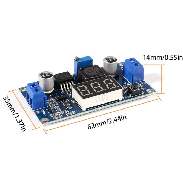 LM2596 Buck Converter with Display β LM2596 buck module with voltage display. -Power Converter -Robocraze