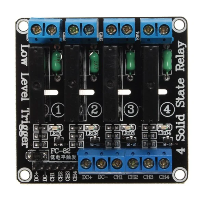 4 Channel Solid State Relay – 4-channel SSR for efficient switching. -Relay Module -Robocraze