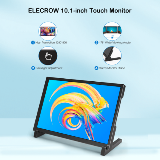 Elecrow 10.1 inch Touch Screen Display 1280x800 – HD Raspberry Pi Display for Pi & Jetson Nano projects. -Robocraze