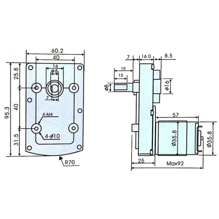 12V 30 RPM DC Rectangle Geared Motor with High Torque -Motors & Mechanical -Rectangle Geared Motor -Robocraze