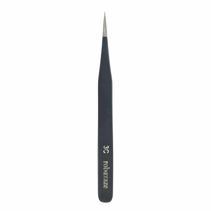 Robocraze Black Epoxy Coated Tweezer 3C – Stainless steel tweezer for fine work – tweezer - Hand Tool - Robocraze