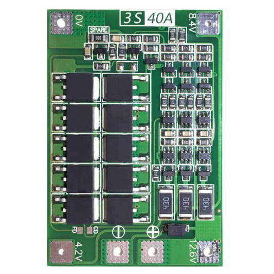 3S 40A 11.1V 12.6V Li-ion BMS – 40A BMS with balance function for lithium batteries. -Battery Protection -Robocraze