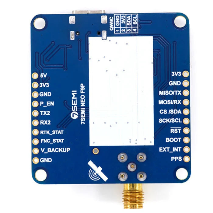 u-blox ZED-F9P Dual-band GNSS RTK SMA Modem - 7Semi