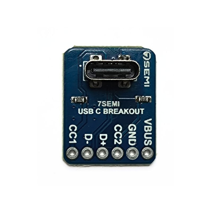 USB Type C Vertical Female Breakout -7Semi -Electronic Modules -Breakout Boards -Robocraze