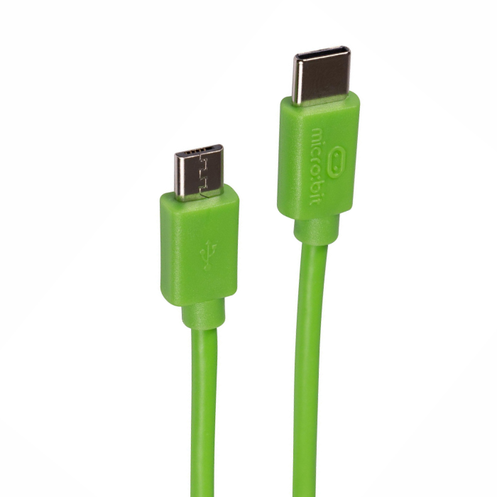 Micro:bit USB-C to Micro USB Cable 0.3m (Green) – 0.3m green USB cable. -Development Board -BBC Micro:Bit -Robocraze