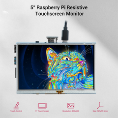 Elecrow RR050 5" TFT Display 800x480 – Resistive touch, ideal for Raspberry Pi & Arduino. -TFT Display -Robocraze