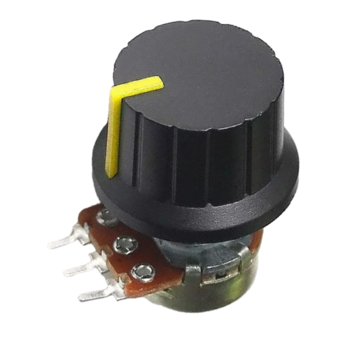 10K Pot Potentiometer with Knob – Adjustable resistor for precise voltage control.-Electronic Components -Robocraze