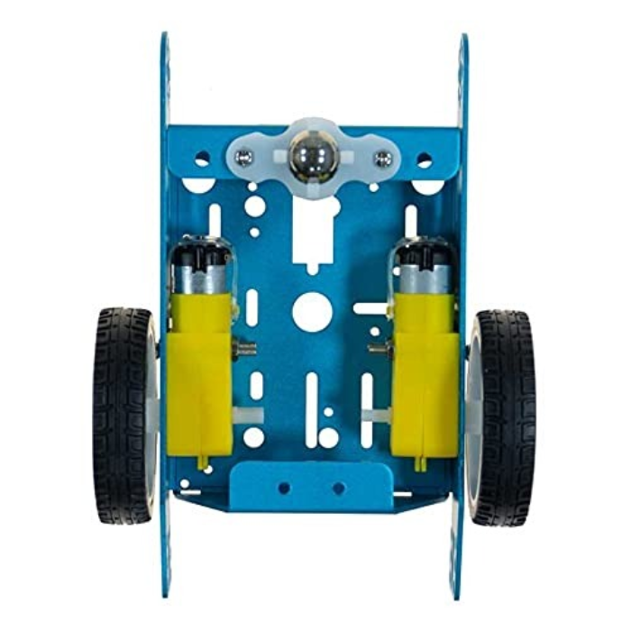2WD DIY Aluminum Alloy Chassis Kit (Blue) – Sturdy 2-wheel chassis with motor -Robot Wheels and Chassis -Robocraze