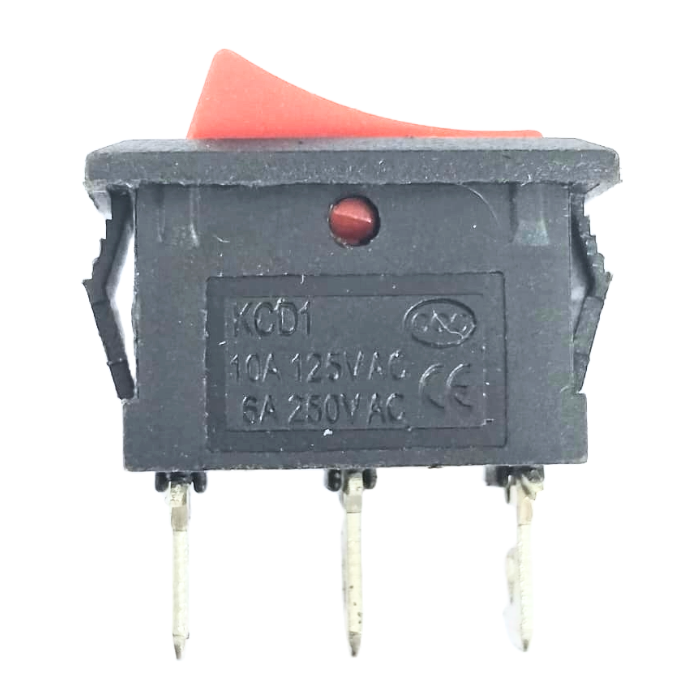 6A 250V 3 Pin SPDT ON-OFF Rocker Switch β Durable SPDT rocker switch for AC circuits - Mini Switch - Robocraze