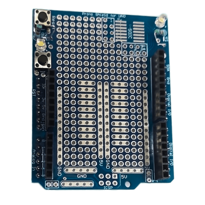 Arduino UNO Prototyping Shield – Expand Arduino projects with this prototyping shield. Electronic Components - Robocraze