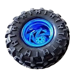 125mm Wheel black-blue with 6mm coupling – Large motor wheels for robotics – Robot Wheels and Chassis - Robocraze