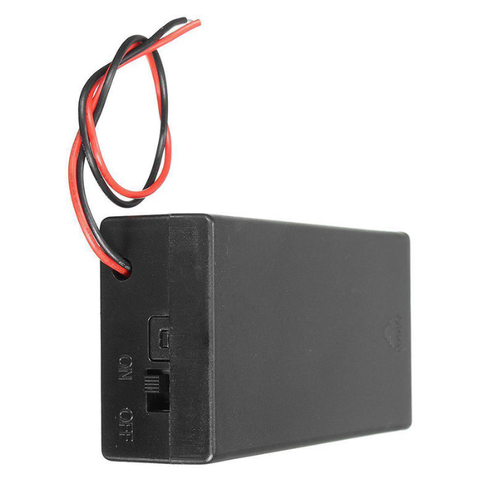 18650 Dual Battery Holder with Cover and On/Off Switch