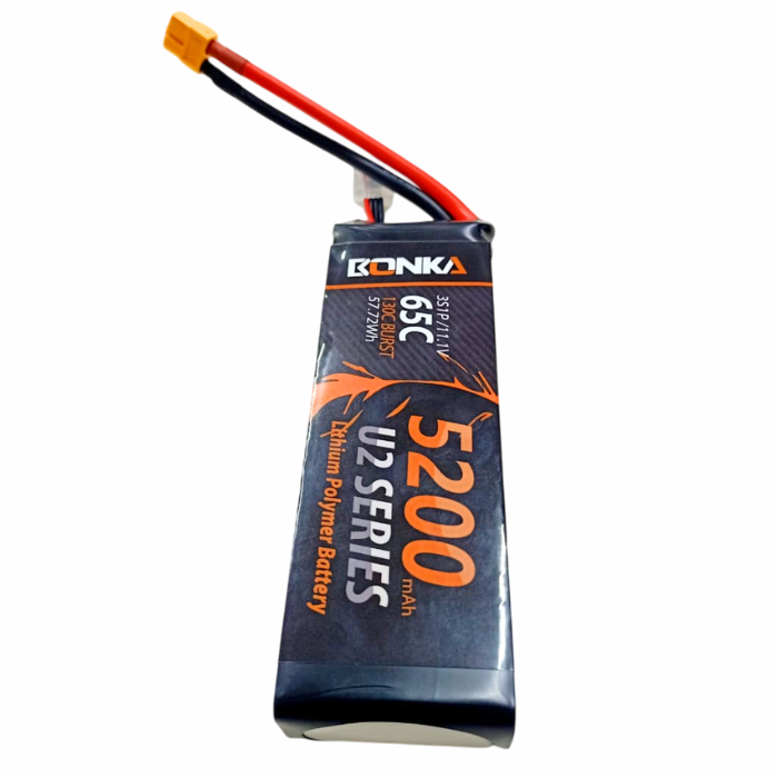 11.1v 5200mAh 65C 3S1P Bonka LiPo Drone Battery – For FPV aircraft, RC drones- DIY Drone Parts - Robocraze