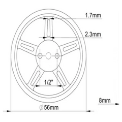 60MM 360° Continuous Rotation Wheel for SG90/MG90 RW60 -Motors & Mechanical -Motor Wheels & Chassis -Robocraze