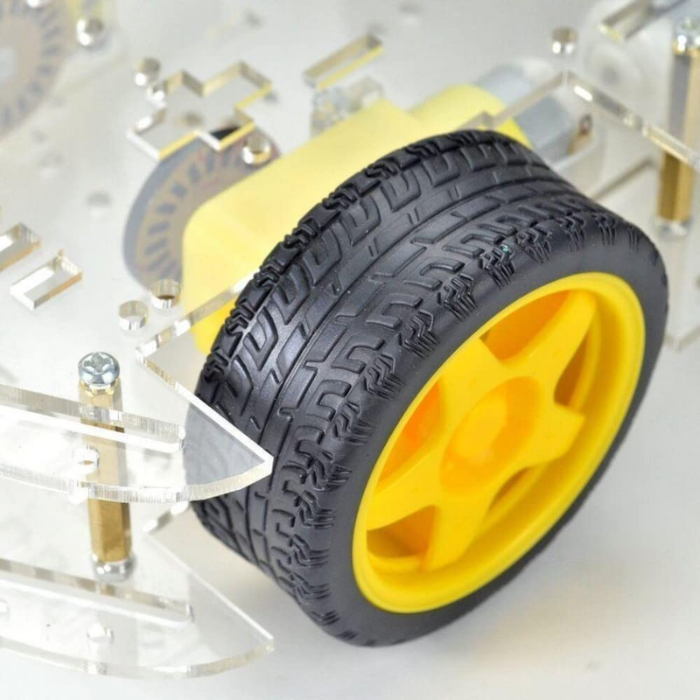 4WD Double Layer Smart Car Chassis Kit (Long Version) – Durable DIY Kits, STEM Kits, Robot Kits -Robocraze