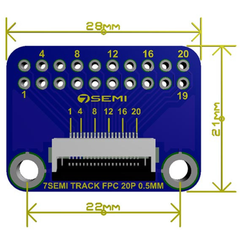 7Semi 0.5mm FFC FPC Connector Breakout Board (20 Pin) -Electronic Modules -Breakout Boards -Robocraze