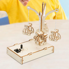 DIY Wooden Spinning Flying Chair STEM Learning Kit for Kids -Educational STEM Toy for Kids -Robocraze