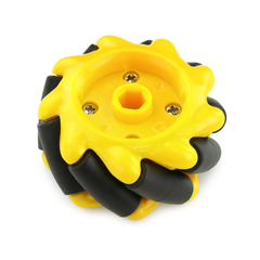 Mecanum Wheel 48mm Pair – Omnidirectional Left & Right Wheels (Yellow) -Robot Wheels and Chassis -Robocraze
