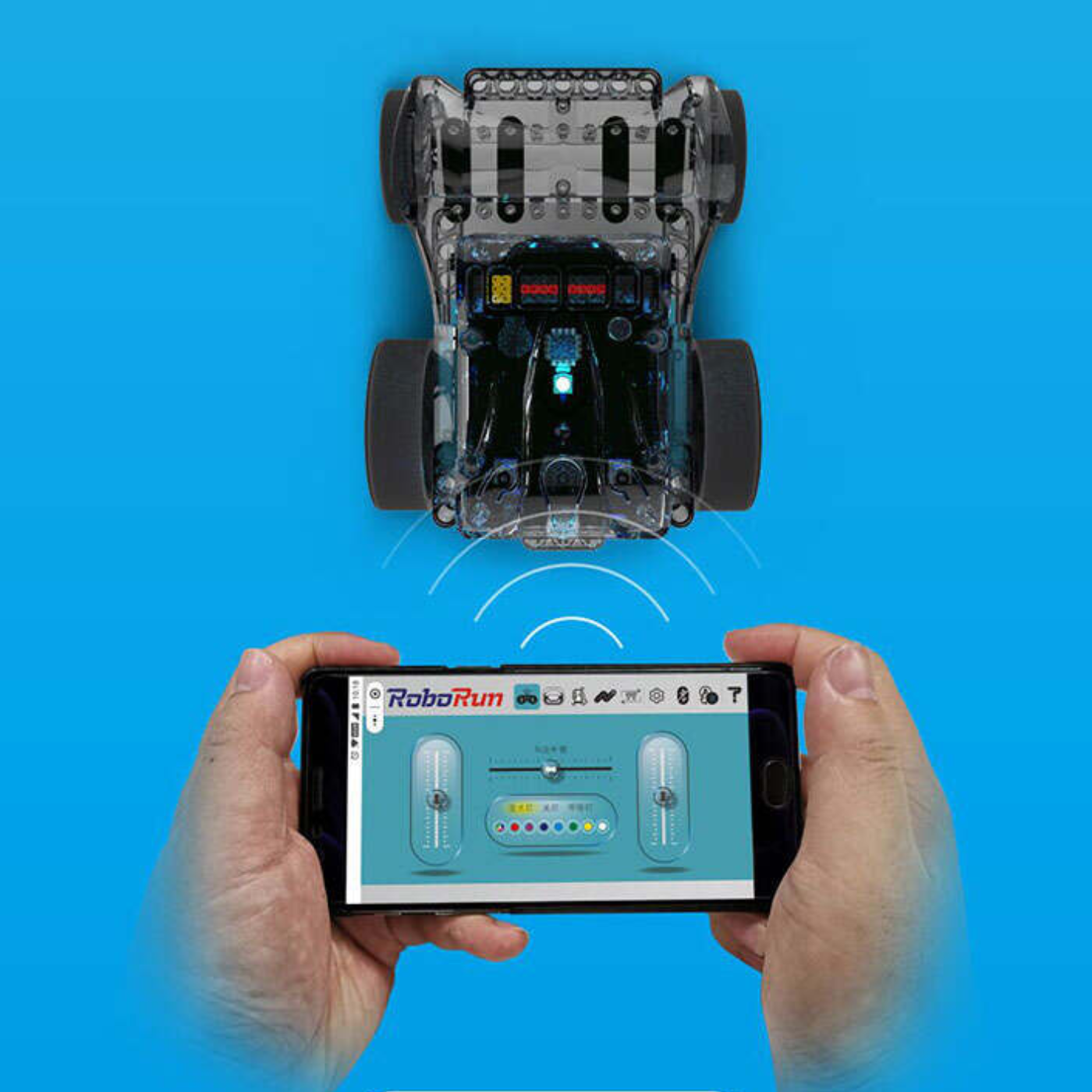 RoboRun JMC-NY-1799 Programmable 4 Wheeled RC Robot Car Kit for Children -DIY Kits -Robotic Kits -Robocraze