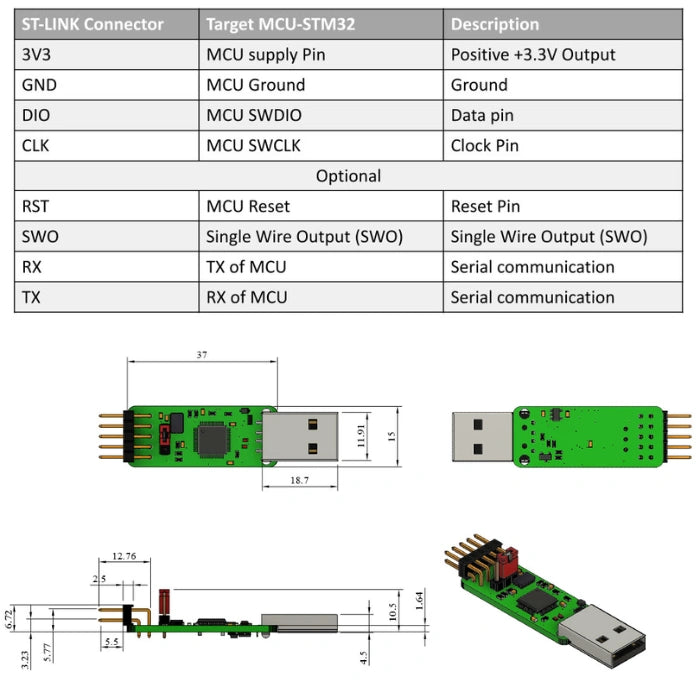 7Semi ST-LINK/V2 and ST-LINK/V2.1 USB Debugger Programmer-Development Boards-Universal Programmers-Robocraze