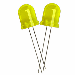 10mm Bright Yellow LED - 10pcs Pack – Energy-efficient LED for various applications - Electronic Components - Robocraze