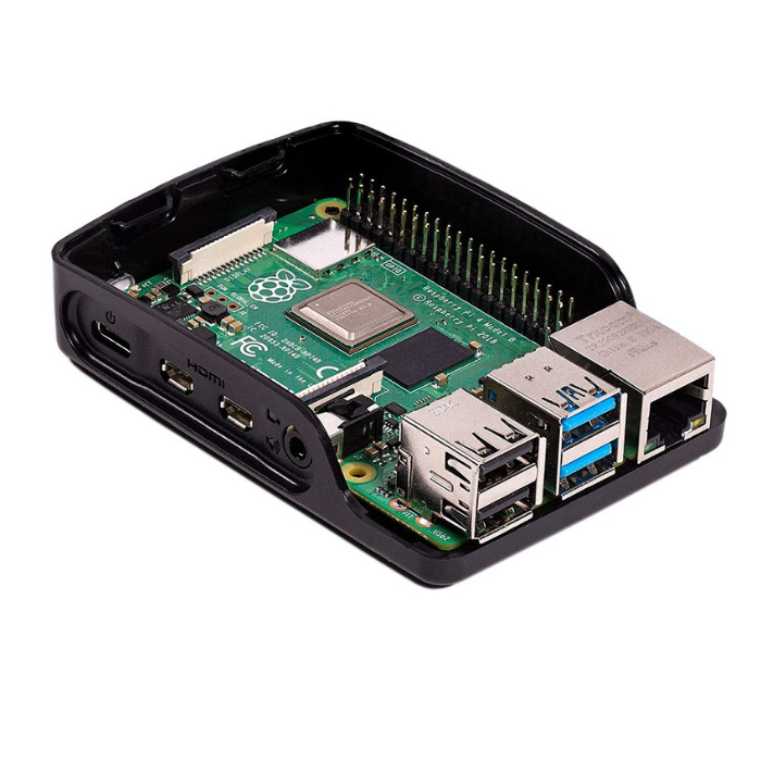 Official Raspberry Pi 4 Case Black & Grey – Sleek Official Raspberry Pi Case for Pi 4 with heat dissipation. -Robocraze