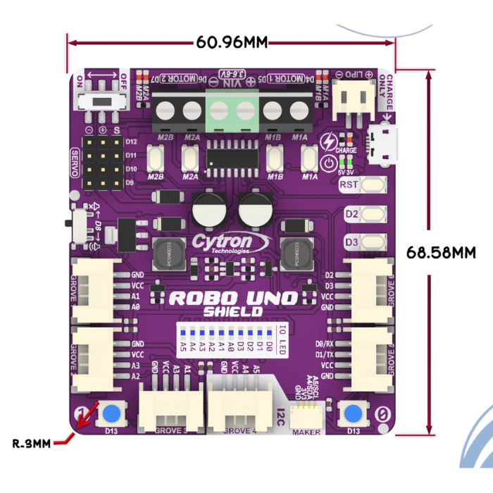 Cytron Robo Uno Shield for Arduino -The All-In-One Robotics Shield -Arduino -Compatible With Arduino -Arduino Shield -Robocraze