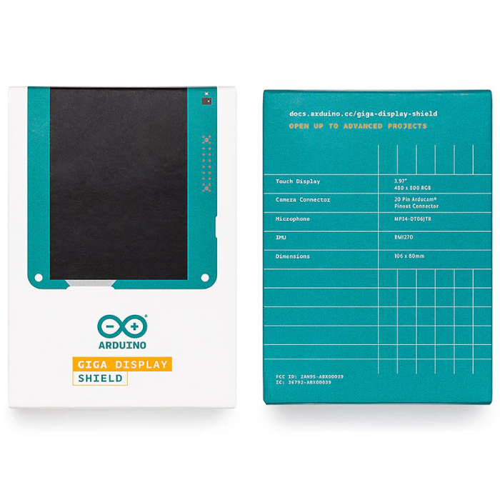 Official 3.97-inch Arduino GIGA Touchscreen Display Shield 480x800 -Compatible with Arduino -Arduino Shields -Robocraze