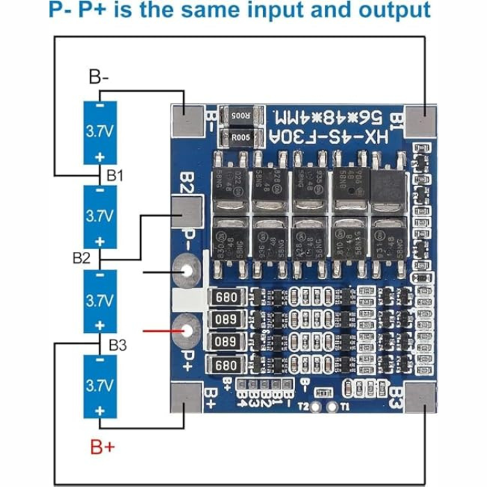 Flash 4S 30A 14.8V Li-Ion BMS β 4S 30A BMS for 14.8V lithium battery safety. -Battery Protection -Robocraze