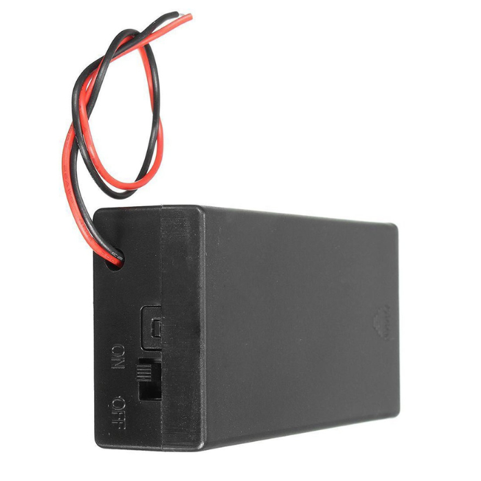 18650 Dual Battery Holder with Cover and On/Off Switch