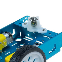 2WD DIY Aluminum Alloy Chassis Kit (Blue) – Sturdy 2-wheel chassis with motor -Robot Wheels and Chassis -Robocraze