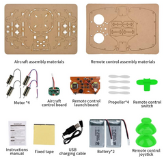 GKFESCC RC DIY Wooden Drone Kit for Kids for Ages 5-10+