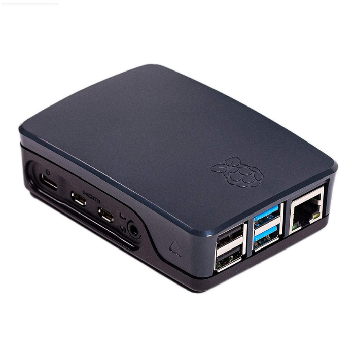 Official Raspberry Pi 4 Case Black & Grey – Sleek Official Raspberry Pi Case for Pi 4 with heat dissipation. -Robocraze