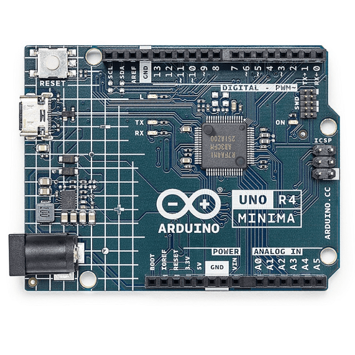 Arduino UNO R4 Minima – High-performance board with Renesas RA4M1 for prototyping. -Original Arduino Board -Robocraze