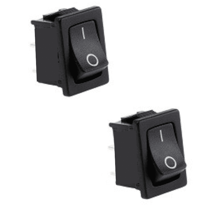 2 Pin Mini On-Off SPST Rocker Switch (19x13mm, Pack of 2) β Small rocker switch - Mini Switch - Robocraze