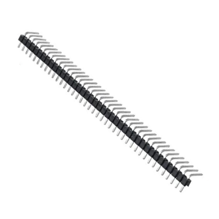40x1 Male Berg Strip (90 Degree) – Right-angle header strip for circuits. Electronic Components - Robocraze